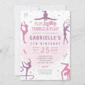 Invitation pour une fête d'anniversaire de gymnast (Devant)