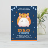 Invitation pour une fête d'anniversaire de hamster (Debout devant)
