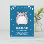 Invitation pour une fête d'anniversaire de hamster (Debout devant)