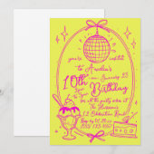 Invitation pour une fête d'anniversaire de la Fill (Devant / Derrière)