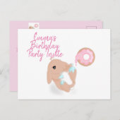 Invitation pour une fête d'anniversaire de lapin d (Devant / Derrière)