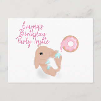 Invitation pour une fête d'anniversaire de lapin d