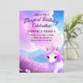 Invitation pour une fête d'anniversaire de licorne (Debout devant)