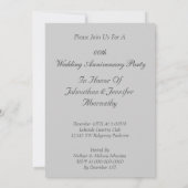 Invitation pour une fête d'anniversaire de mariage (Dos)