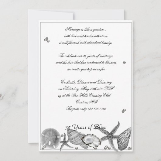 Invitation pour une fête d'anniversaire de mariage (Devant)