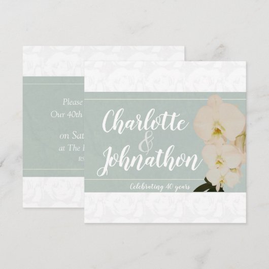 Invitation pour une fête d'anniversaire de mariage (Devant / Derrière)