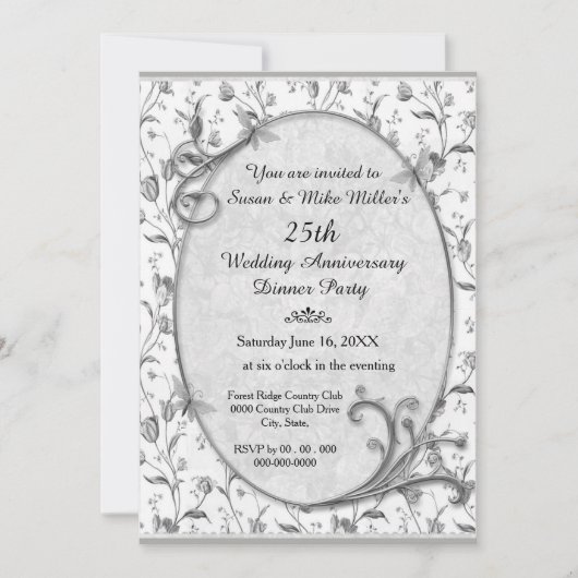 Invitation pour une fête d'anniversaire de mariage (Devant)