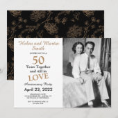 Invitation pour une fête d'anniversaire de mariage (Devant / Derrière)