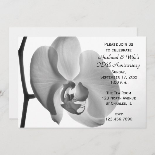 Invitation pour une fête d'anniversaire de mariage (Devant / Derrière)