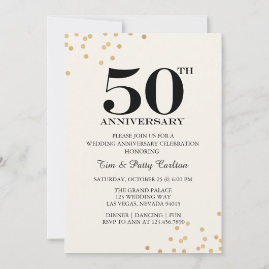 Invitation pour une fête d'anniversaire de mariage (Devant)
