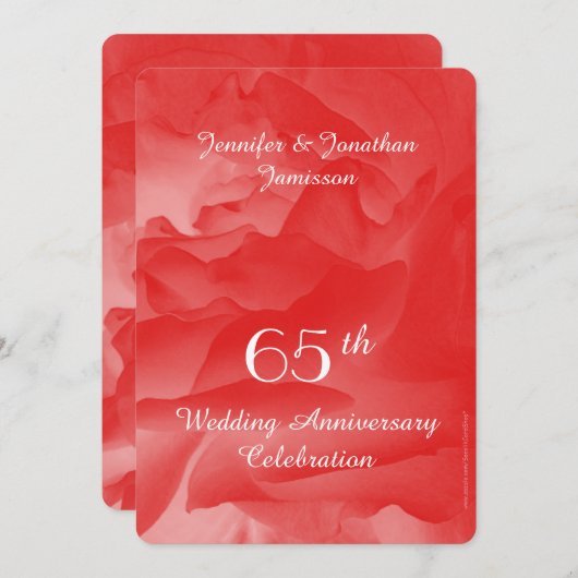 Invitation pour une fête d'anniversaire de mariage (Devant / Derrière)
