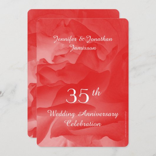 Invitation pour une fête d'anniversaire de mariage (Devant / Derrière)