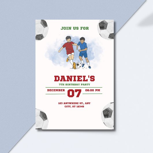 Invitation pour une fête d'anniversaire de match d