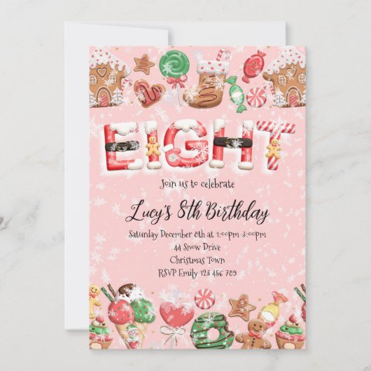 Invitation pour une fête d'anniversaire de Noël po (Devant)