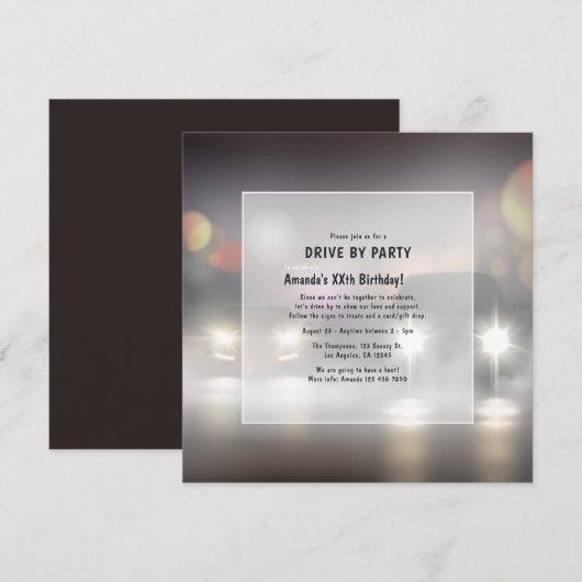 Invitation pour une fête d'anniversaire de passage (Devant / Derrière)