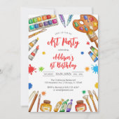 Invitation pour une fête d'anniversaire de peintur (Devant)