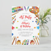 Invitation pour une fête d'anniversaire de peintur (Debout devant)