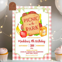 Invitation pour une fête d'anniversaire de pique-n