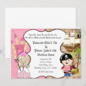 Invitation pour une fête d'anniversaire de pirate (Devant / Derrière)