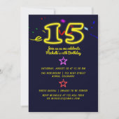 Invitation pour une fête d'anniversaire de quinze  (Devant)