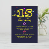 Invitation pour une fête d'anniversaire de quinze  (Debout devant)