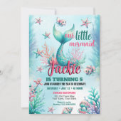 Invitation pour une fête d'anniversaire de sirène (Devant)