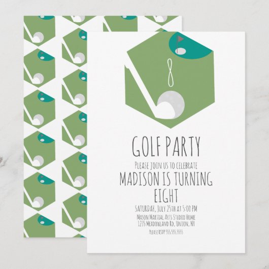Invitation pour une fête d'anniversaire de terrain (Devant / Derrière)
