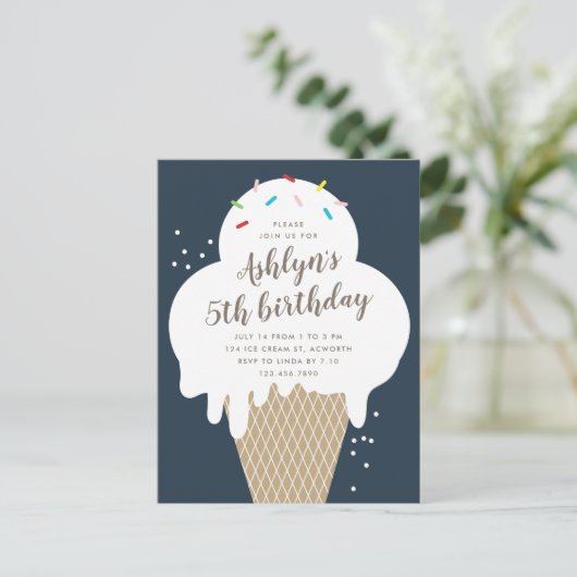 Invitation pour une fête d'anniversaire d'enfants (Debout devant)