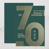 Invitation pour une fête d'anniversaire des 70 ans (Devant / Derrière)
