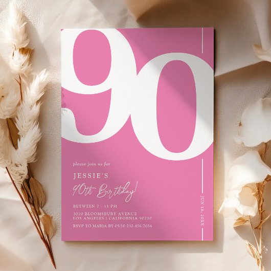 Invitation pour une fête d'anniversaire des 90 ans