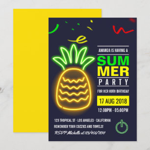 Invitation pour une fête d'anniversaire d'été au t