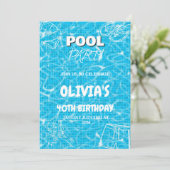 Invitation pour une fête d'anniversaire d'été pour (Debout devant)
