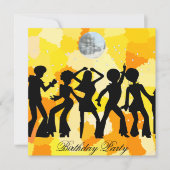 Invitation pour une fête d'anniversaire disco (Devant)