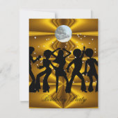 Invitation pour une fête d'anniversaire disco avec (Devant)