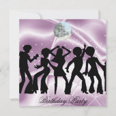 Invitation pour une fête d'anniversaire disco danc (Devant)