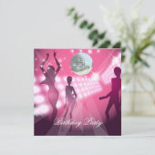Invitation pour une fête d'anniversaire Disco Rétr (Debout devant)
