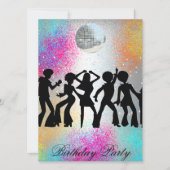 Invitation pour une fête d'anniversaire disco surp (Devant)