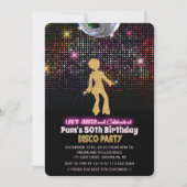 Invitation pour une fête d'anniversaire disco tout (Devant)