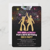 Invitation pour une fête d'anniversaire disco tout (Devant)