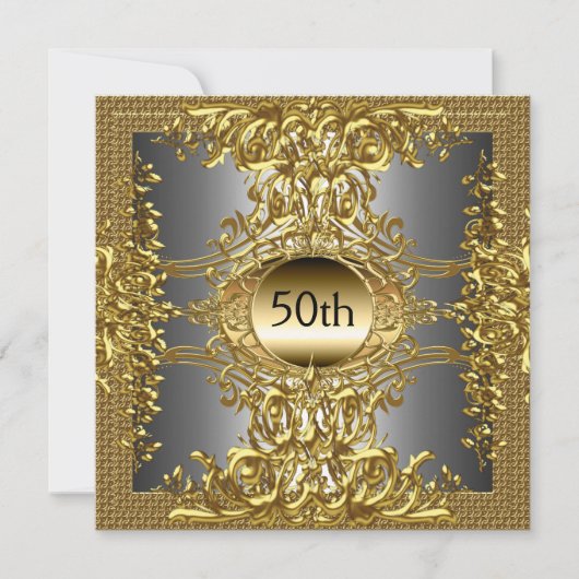Invitation pour une fête d'anniversaire d'or 50 an (Devant)