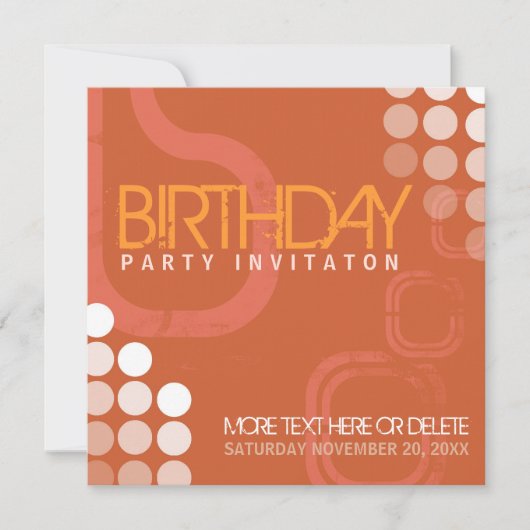 Invitation pour une fête d'anniversaire Electro Gr (Devant)