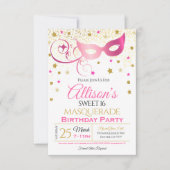 Invitation pour une fête d'anniversaire en masque (Devant)