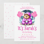 Invitation pour une fête d'anniversaire en pyjama  (Devant / Derrière)