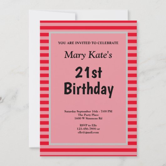 Invitation pour une fête d'anniversaire encadrée d (Devant)