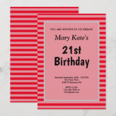 Invitation pour une fête d'anniversaire encadrée d (Devant / Derrière)