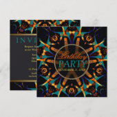 Invitation pour une fête d'anniversaire étoile Tri (Devant / Derrière)