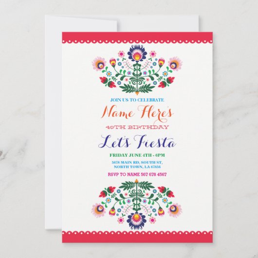 Invitation pour une fête d'anniversaire Fiesta mex (Devant)