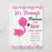 Invitation pour une fête d'anniversaire Flamant, F (Devant)