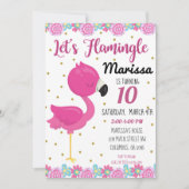 Invitation pour une fête d'anniversaire Flamant, F (Devant)