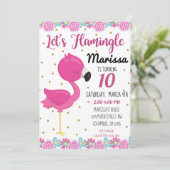 Invitation pour une fête d'anniversaire Flamant, F (Debout devant)